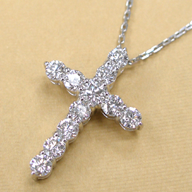 PT ダイヤモンドクロスペンダント 1.00CT