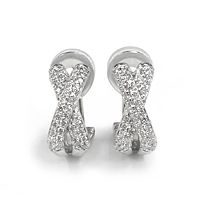 K18WGダイヤモンドピアス 0.50ct クロスデザイン