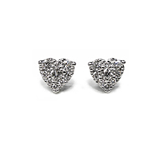 K18WGダイヤモンドピアス パヴェ留め 0.30ct