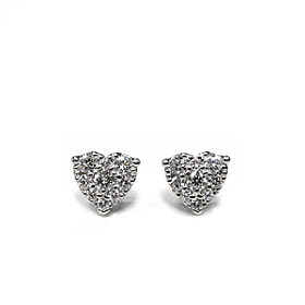 K18WGダイヤモンドピアス パヴェ留め 0.30ct