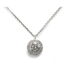 Ptダイヤモンドペンダント 0.20ct ラウンドデザイン 取り巻き
