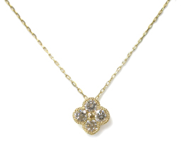 K18ダイヤモンドネックレス 0.32ct クローバー