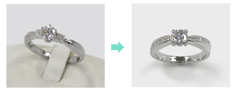 お母さまからお嫁さんに受け継がれる婚約指輪。新しいデザインにジュエリーリフォーム