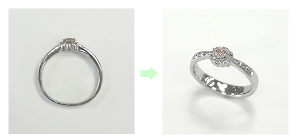 指輪が細くて変形しやすいので、指輪を太く丈夫にするジュエリーリフォーム