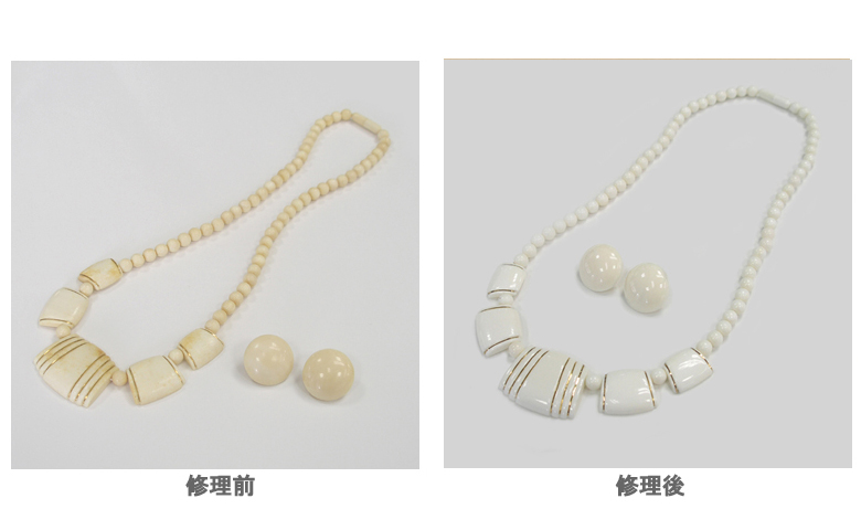 象牙の漂白 ネックレス イヤリング