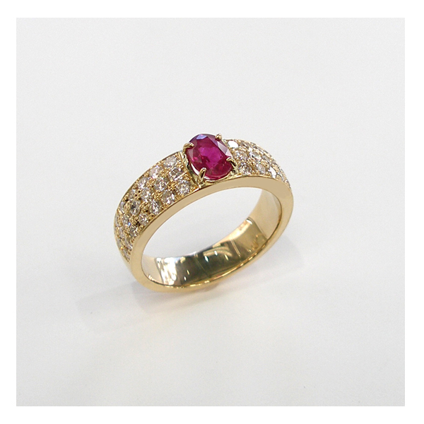 リフォーム後 K18ルビーリング 0.71ct