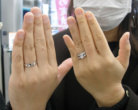 P平甲丸リングの結婚指輪