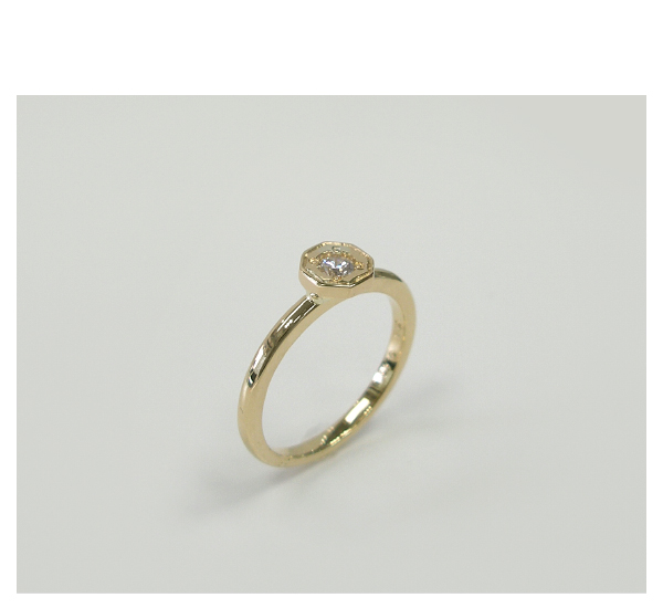 リフォーム後のK18ダイヤモンドリング(0.10ct)