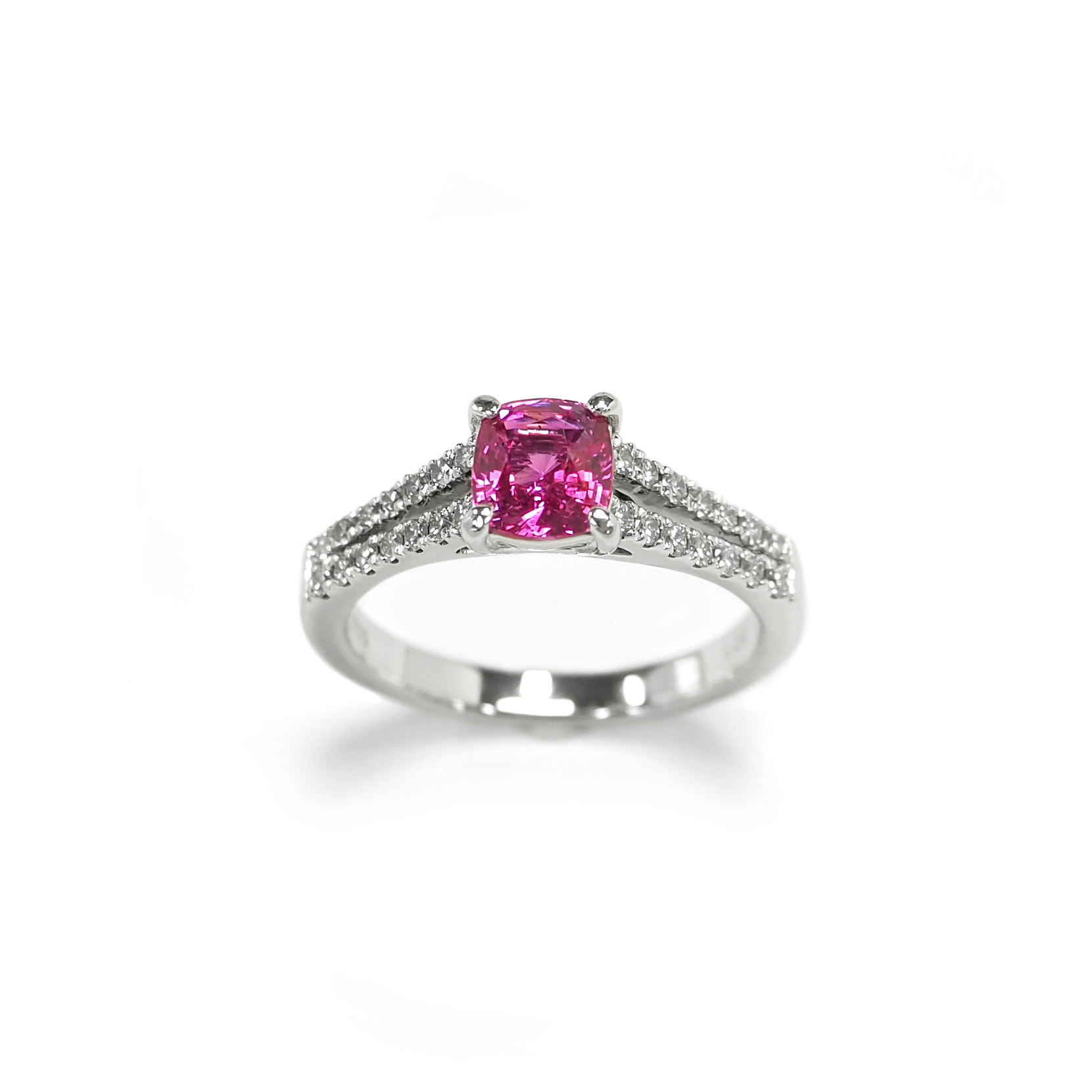 ピンク サファイア デザインリング 12.5号 Pt900047ctダイヤモンド