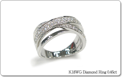 K18WGダイヤモンドリング 0.46ct
