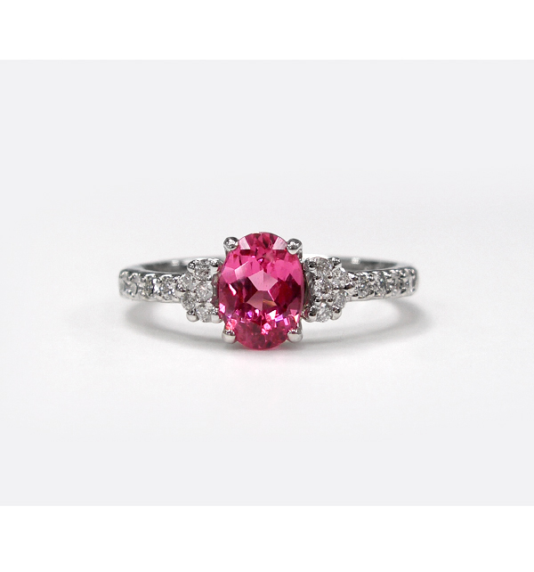 ピンクスピネルリング ホットピンク 0.83ct Pt900 ジュエリー
