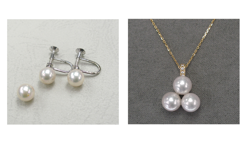 出番のなくなった真珠のイヤリングとネックレスから外した真珠を使ってジュエリーリフォーム